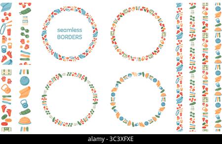 Colorful Seamless Border For Sport Banner Pattern Stock Vector