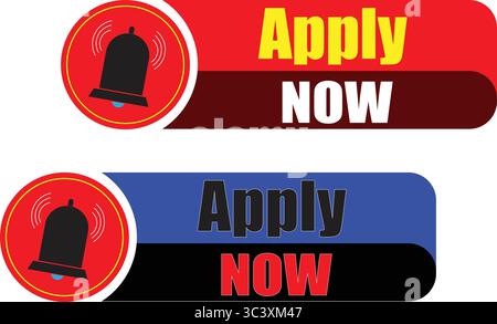 Urgent apply now call-to-action banner vector design for job and course applications Stock Vector