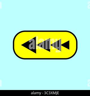Fast rewind icon. Media player control. Playback arrow Vector. Entertainment button. Stock Vector