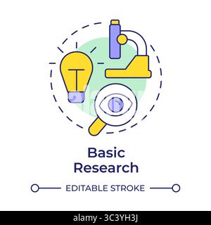 Basic research multi color concept icon Stock Vector