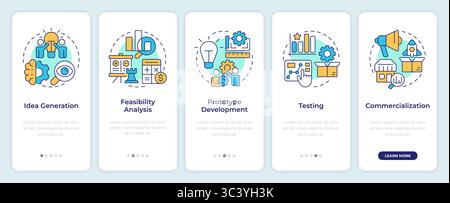 Innovation funnel onboarding mobile app screen Stock Vector