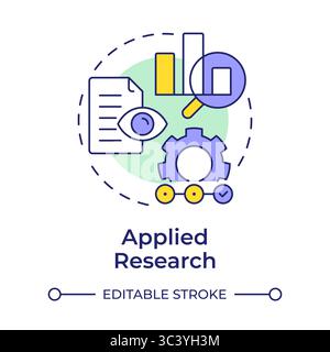 Applied research multi color concept icon Stock Vector