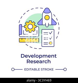 Development research multi color concept icon Stock Vector