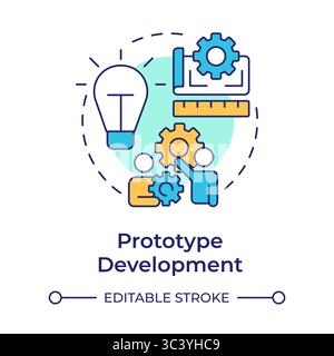 Prototype development multi color concept icon Stock Vector