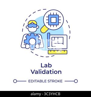 Lab validation multi color concept icon Stock Vector