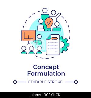 Concept formulation multi color concept icon Stock Vector