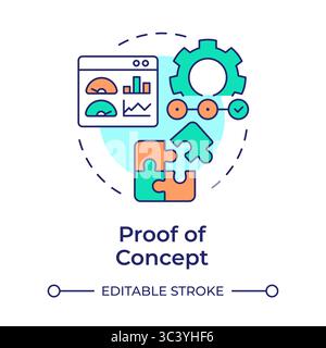 Proof of concept multi color concept icon Stock Vector
