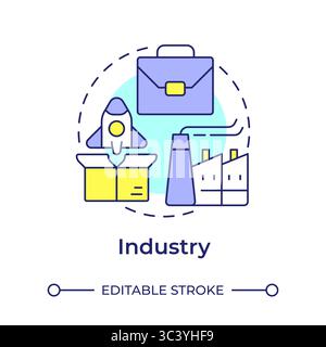 Industry multi color concept icon Stock Vector