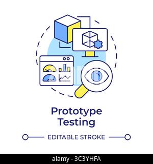 Prototype testing multi color concept icon Stock Vector