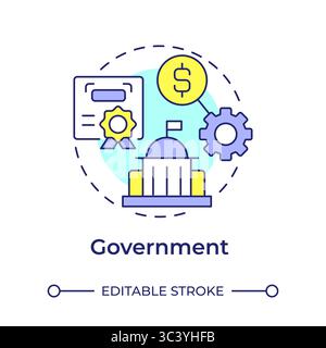 Government multi color concept icon Stock Vector