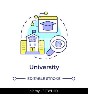 University multi color concept icon Stock Vector