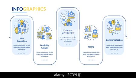 Innovation funnel rectangle infographic vector Stock Vector