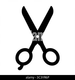 Scissors silhouette icon. Black and white vector illustration on ...