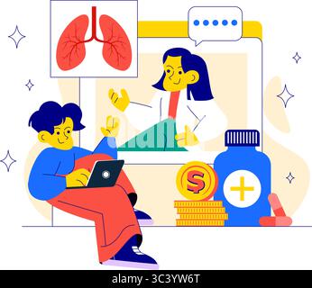 Prevention Healthcare Vector Illustration to Wellness, Keep People Healthy, and Reduce the Risk of Disease in a Flat Style Cartoon Background Stock Vector