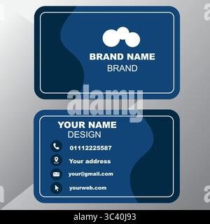 Modern business card template vector illustration with a set of web and finance icons Stock Vector