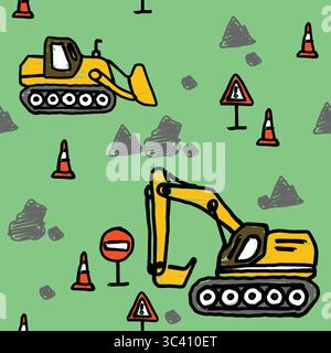 construction cartoon doodle vector set Stock Vector