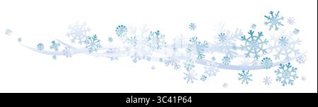 A winter blue background with the snowfall. Stock Vector