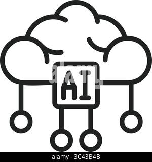 AI cloud icon. Suitable for mobile apps, web apps and print media. Stock Vector