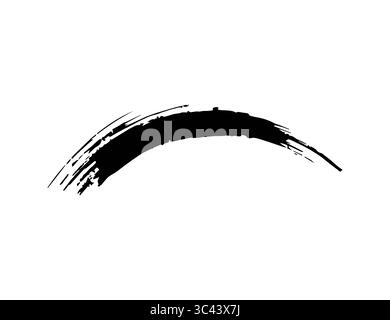 An artistic black brush stroke displayed prominently on a clean white background, evoking minimalism and creativity. Suitable for modern designs, art Stock Vector