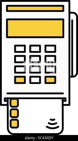 Credit card insert cashless payment simple line drawing icon, illustration of terminal transaction, Vector Illustration Stock Vector