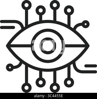 Computer vision icon. Suitable for mobile apps, web apps and print media. Stock Vector
