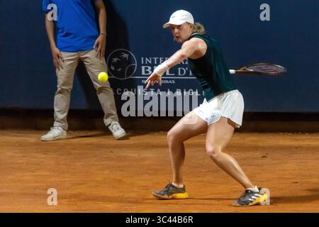 Palermo, Italy. 25th July, 2025. 7/25/2025 Palermo Ladies Open 2025: Francesca Jones beats Panna Udvardy 6-2 6-3 in Palermo. Francesca Jones in action in Palermo. (Photo by Antonio Melita/Pacific Press/Sipa USA) Credit: Sipa USA/Alamy Live News Stock Photo