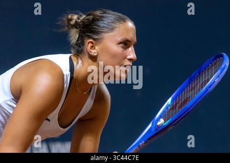 Palermo, Italy. 25th July, 2025. 7/25/2025 Palermo Ladies Open 2025: Francesca Jones beats Panna Udvardy 6-2 6-3 in Palermo. Panna Udvardy in action in Palermo. (Photo by Antonio Melita/Pacific Press/Sipa USA) Credit: Sipa USA/Alamy Live News Stock Photo