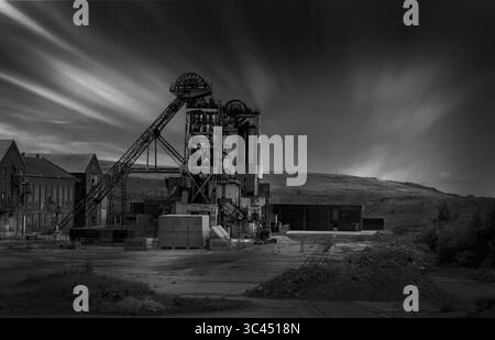 Hatfield Main Colliery Pit head winding gear, Doncaster, South Yorkshire, UK. Stock Photo