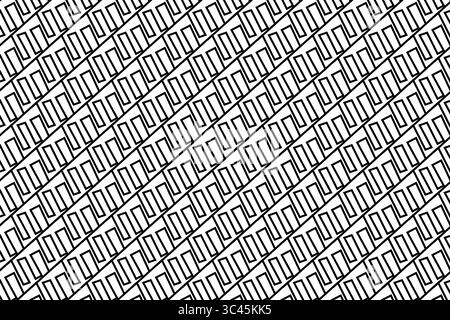Seamless Geometric Zigzag Line Pattern - Black and White Abstract Digital Background Stock Vector