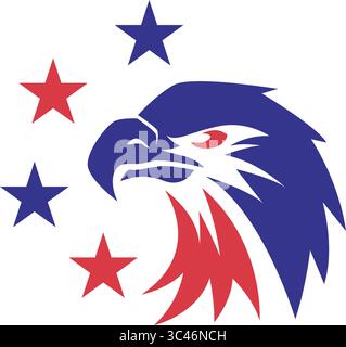 American eagle logo design illustration Stock Vector