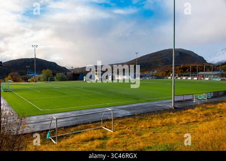 Recreational Football Field in Norway Stock Photo