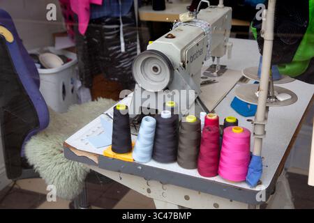 A Haberdashery Window, Oxford, UK Stock Photo