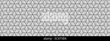 horizontal seamless black blended diamond shape pattern on white for design and background. Stock Vector