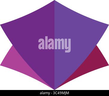 A captivating geometric design featuring overlapping triangles in bold purple and pink hues against a white background. Stock Vector