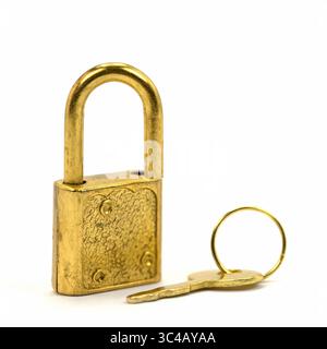 Padlock isolated against a white background Stock Photo