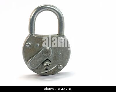 Padlock isolated against a white background Stock Photo