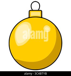 A vector illustration of a single, shiny golden Christmas bauble with a subtle gradient and a small white cap, isolated on a white background. Stock Vector
