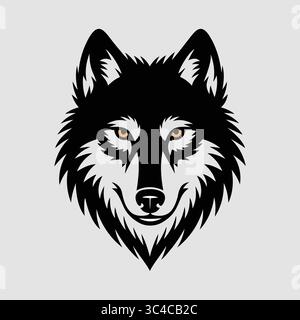 "Majestic Wolf Head Illustration" Stock Vector