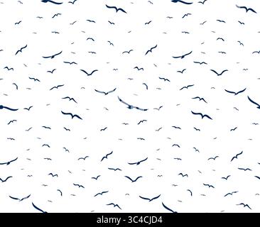 Seamless background with birds flying. Stock Vector