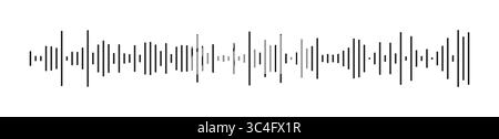 Template of equalizer symbol. Waveform pattern. Voice message template. Audio chat icon speech sound wave. Element for mobile podcast, music player Stock Vector