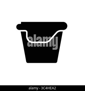 This image features a simple black outline of a bucket with a handle, suitable for various graphic and design projects. Ideal for utility and storage Stock Vector