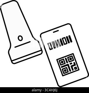 Barcode icon. Monochrome simple line Retail icon for templates, web ...