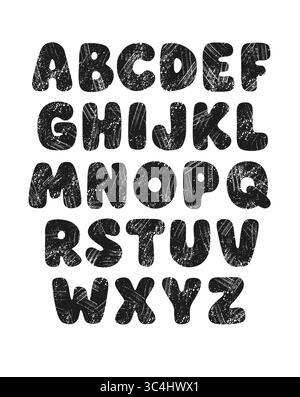 Black stencil alphabet font template. Vintage letters and numbers stamp ...