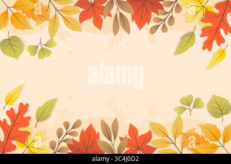 autumn background illustration in gradient style design Stock Vector