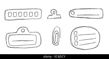 Set of note pads for journal. Stickers for planner. Craft elements set. Stock Vector