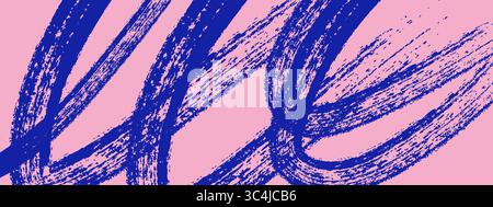 Grainy bold brush stroke with scattered spray dots. Rough hand drawn texture with curves and distressed edges. Grunge style Stock Vector