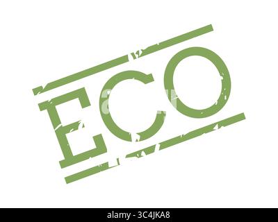 Grunge-style rectangular eco stamp with simple text, ideal for eco-friendly branding, packaging, or product labels Stock Vector