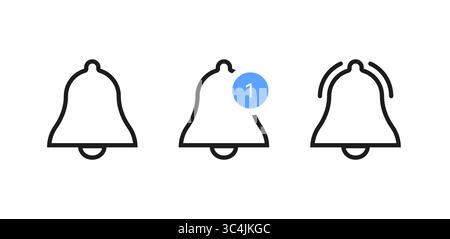 Vector icon of a notification bell or incoming inbox message, representing alerts, new messages, or app notifications. Suitable for interface designs, Stock Vector