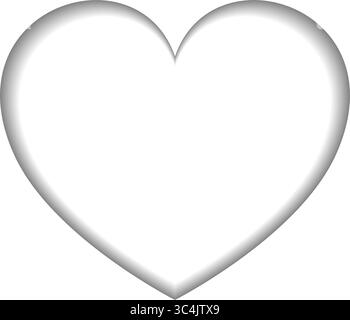 Hearts Shape with shadow inside Minimalistic Frame border Copy space Valentines Day Minimal Template. Isolated Vector illustration Paper Cut Shadows Cards Poster, leaflets, price tag, label decoration Stock Vector