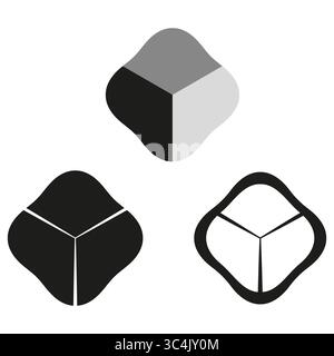 Geometric cube icons. Three dimensional shapes. Modern Vector elements. Abstract block forms. Stock Vector